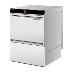 Lavastoviglie Professionale con Dosatore di Liquido di Risciacquo e Detergente e Pompa di Scarico - 50 x 50 cm - Dynasteel