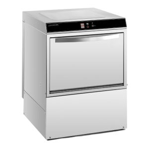 Lavastoviglie Professionale con Dosatore di Liquido di Risciacquo e Detergente e Pompa di Scarico - 50 x 50 cm - Dynasteel