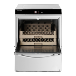 Lavastoviglie Professionale con Dosatore di Liquido di Risciacquo e Detergente e Pompa di Scarico - 50 x 50 cm - Dynasteel