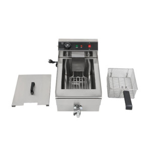 Friggitrice Professionale 13L con Scarico in Acciaio Inox - Dynasteel