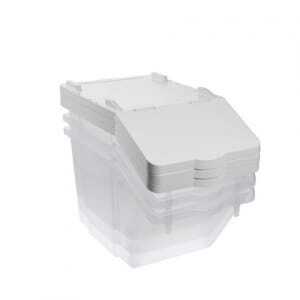 Set di 3 Contenitori per Ingredienti 30L + Coperchi + 4 Ruote