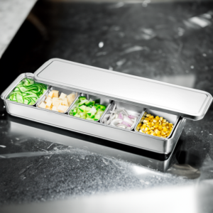 Scatola Giapponese Inox 5 Vaschette - Stoccaggio Cucina Professionale
