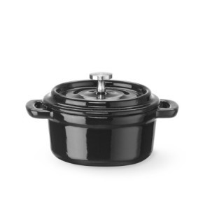 Cocotte en Fonte Émaillée Ronde Noire - 0,27 L - HENDI
