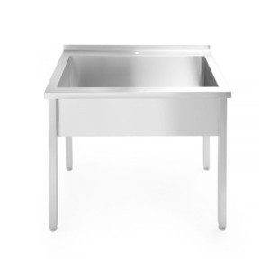 Tavolo Lavello Semplice Saldato - P 600 x L 1000 mm - HENDI