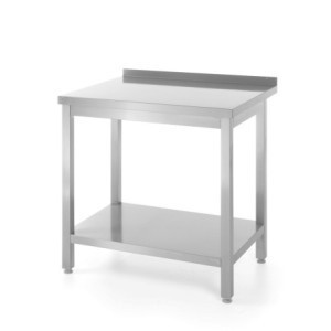 Tavolo a Muro Profi Line con Ripiano - L 800 x P 600 mm - HENDI