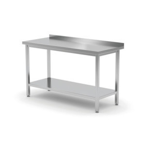 Tavolo a Muro Profi Line con Ripiano - L 1000 x P 600 mm - HENDI