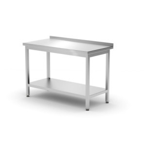 Tavolo a Muro Profi Line con Ripiano - L 1200 x P 600 mm - HENDI