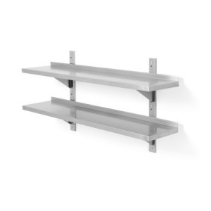 Mensola da Parete Regolabile 2 Livelli con 2 Supporti - L 1200 x 300 mm - HENDI
