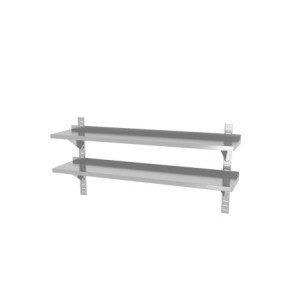 Mensola da Parete Regolabile 2 Livelli con 2 Supporti - L 1400 x 300 mm - HENDI