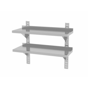 Mensola da Parete Regolabile 2 Livelli con 2 Supporti - L 800 x 300 mm - HENDI