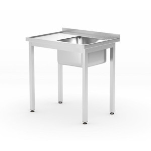 Vasca a Destra Profi Line con Ripiano - P 600 x L 800 mm - HENDI
