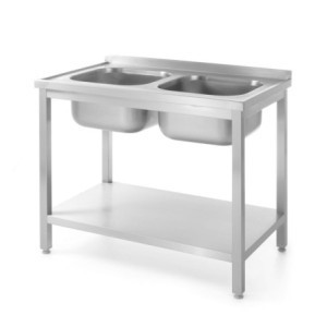 Vasca 2 Profi Line con Ripiano - P 600 x L 1000 mm - HENDI