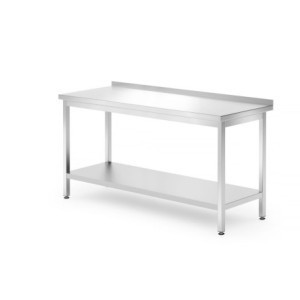 Tavolo da Lavoro a Parete Profi Line con Scaffale - P 700 x L 1600 mm - HENDI