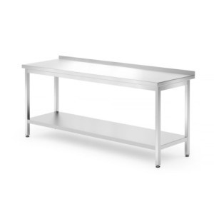 Tavolo da Lavoro a Parete Profi Line con Scaffale - P 700 x L 1800 mm - HENDI