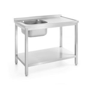 Lavello 1 Vasca a Sinistra Profi Line con Ripiano - P 700 x L 1000 mm - HENDI