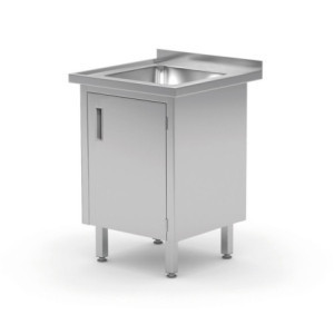 Table d’Évier avec Placard Soudée - L 600 x P 600 mm - HENDI