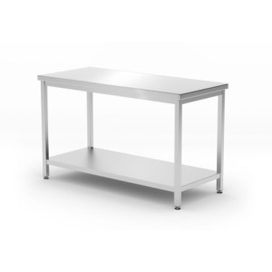 Tavolo da Lavoro Centrale Kitchen Line con Ripiano - P 600 x L 1200 mm - HENDI
