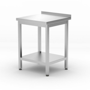 Wall-Mounted Work Table Kitchen Line with Shelf - D 600 x W 600 mm - HENDI