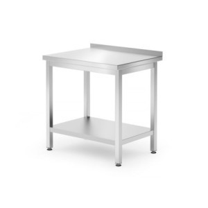 Table de Travail Murale Kitchen Line avec Étagère - P 600 x L 800 mm - HENDI