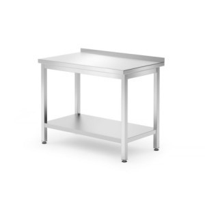 Tavolo da Lavoro a Parete Kitchen Line con Scaffale - P 600 x L 1000 mm - HENDI
