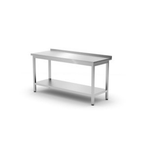 Tavolo da Lavoro a Parete Kitchen Line con Scaffale - P 600 x L 1200 mm - HENDI