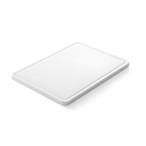 Tagliere con Scanalatura 355 x 250 mm - Bianco - HENDI