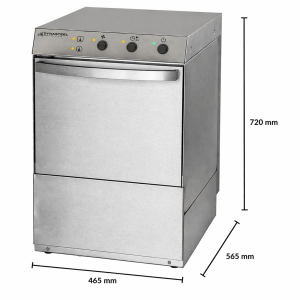 Lavastoviglie Professionale con Dosatore di Liquido di Risciacquo e Detergente - 40 x 40 cm - Dynasteel