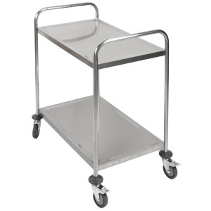 Carrello in acciaio inox a 2 ripiani - Ricondizionato
