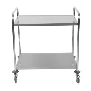 Carrello in acciaio inox a 2 ripiani - Ricondizionato