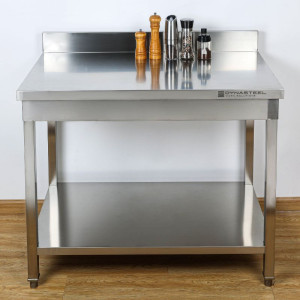 Tavolo Inox 1600x700 mm Alzatina e Ripiano Basso