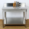 Tavolo Inox 1600x700 mm Alzatina e Ripiano Basso