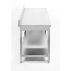 Tavolo Inox 1600x700 mm Alzatina e Ripiano Basso