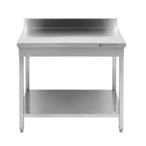Tavolo Inox 1600x600 mm Alzatina e Ripiano Basso