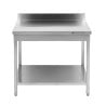 Tavolo Inox 1600x600 mm Alzatina e Ripiano Basso