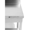 Tavolo Inox 1600x600 mm Alzatina e Ripiano Basso