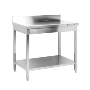 Tavolo Inox 1600x600 mm Alzatina e Ripiano Basso