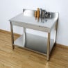 Tavolo Inox 1600x600 mm Alzatina e Ripiano Basso