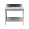 Tavolo Inox 1400x700 mm Alzatina e Ripiano Basso