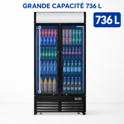 Vetrina per Bevande 736 L 2 Porte in Vetro 2-8 °C R290