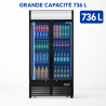 Vetrina per Bevande 736 L 2 Porte in Vetro 2-8 °C R290