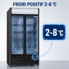 Vetrina per Bevande 736 L 2 Porte in Vetro 2-8 °C R290