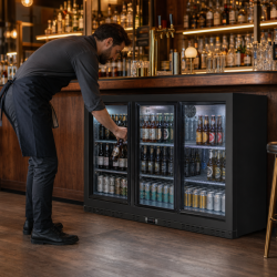 Retrobar Refrigerato 320 L 3 Porte Vetrate Scorrevoli