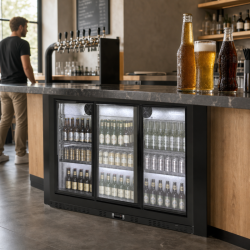 Retrobar Refrigerato 320 L 3 Porte Vetrate Scorrevoli
