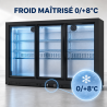 Retrobar Refrigerato 320 L 3 Porte Vetrate Scorrevoli