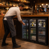 Retrobar Refrigerato 328 L 3 Porte in Vetro Nero