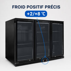 Retrobar Refrigerato 328 L 3 Porte in Vetro Nero