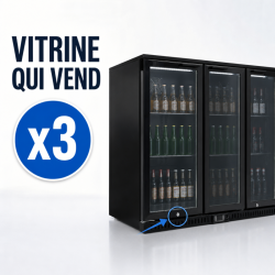 Retrobar Refrigerato 328 L 3 Porte in Vetro Nero