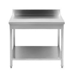 Tavolo Inox 1400x700 mm Alzatina e Ripiano Basso