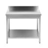 Tavolo Inox 1400x700 mm Alzatina e Ripiano Basso