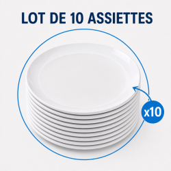 Piatto Rotondo Melamina Ø 17,7 cm Bianco - Confezione da 10
